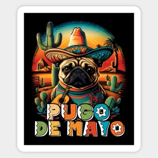 Pugo Cinco De Mayo Pug Dog Cute Mexican Theme Sticker